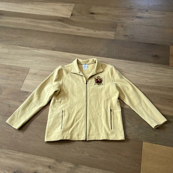 Vintage Disney 1955 Mickey Badge Embroidered Zip Up Beige Jacket Size XL - Picture 2 of 9